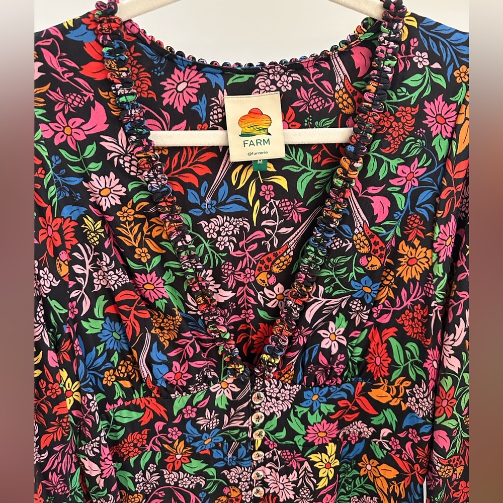 Farm Rio Floral Printed Midi Dress - Picture 4 of 7